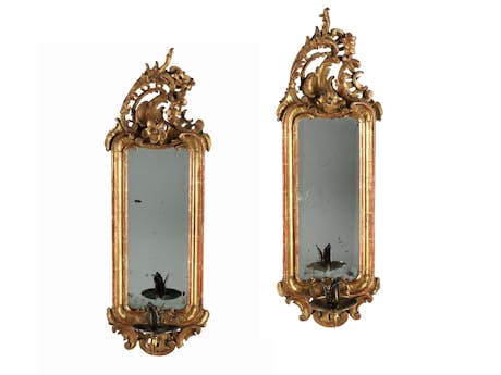 Paar Louis XV-Spiegelappliken